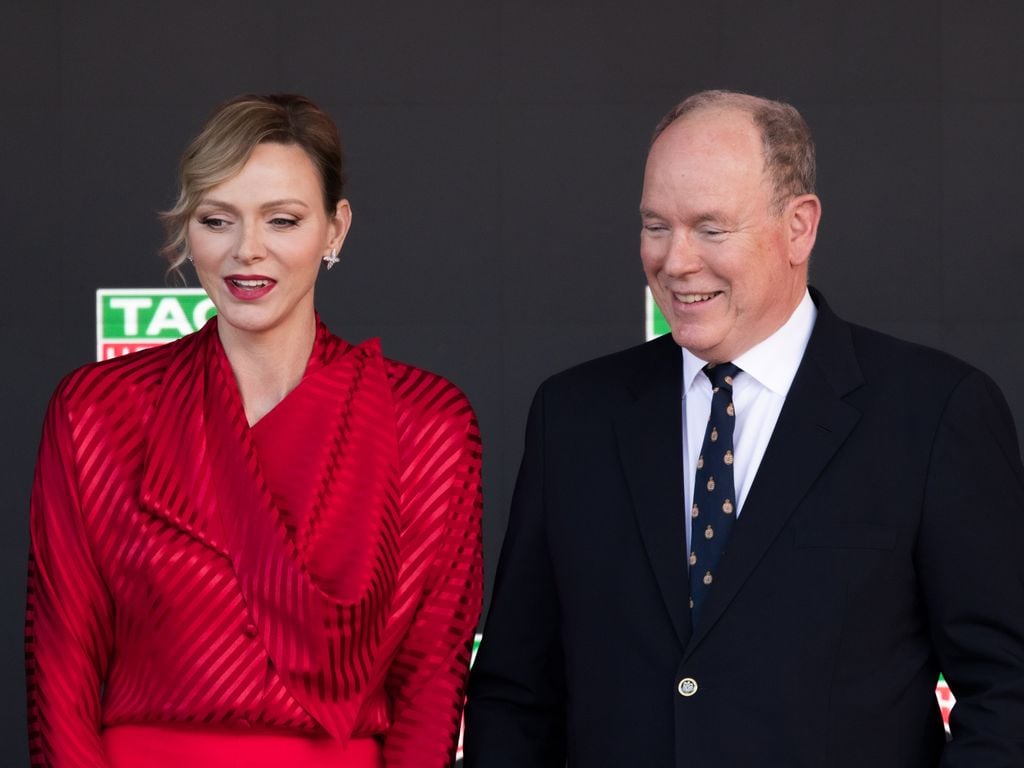 Alberto y Charlene de Mónaco en el Gran Premio de Fórmula 1