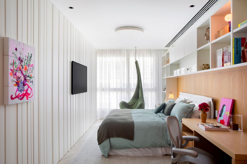 Habitación juvenil con columpio