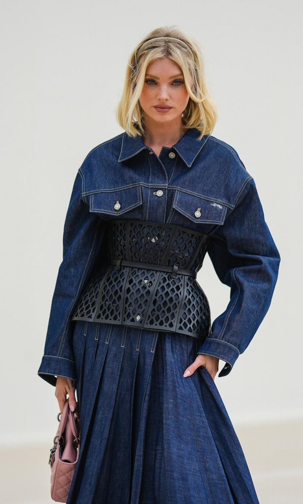 elsa hosk denim dress