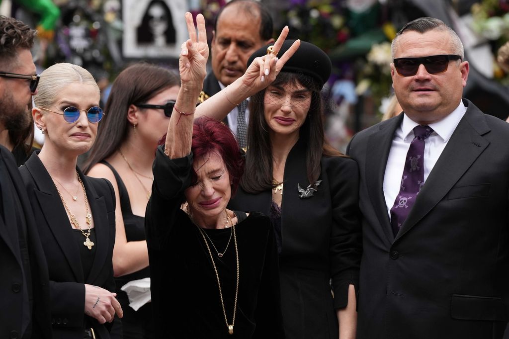 BIRMINGHAM, UNITED KINGDOM - JULY 30: The wife of Ozzy Osborne Sharon Osbourne mourns during the funeral ceremony of Ozzy Osbourne in Birmingham on 30 July 2025. Ozzy Osbourne, the iconic front man of Black Sabbath and one of the most influential British figures in heavy metal music, has died at the age of 76. (Photo by Loannis Alexopoulos/Anadolu via Getty Images)