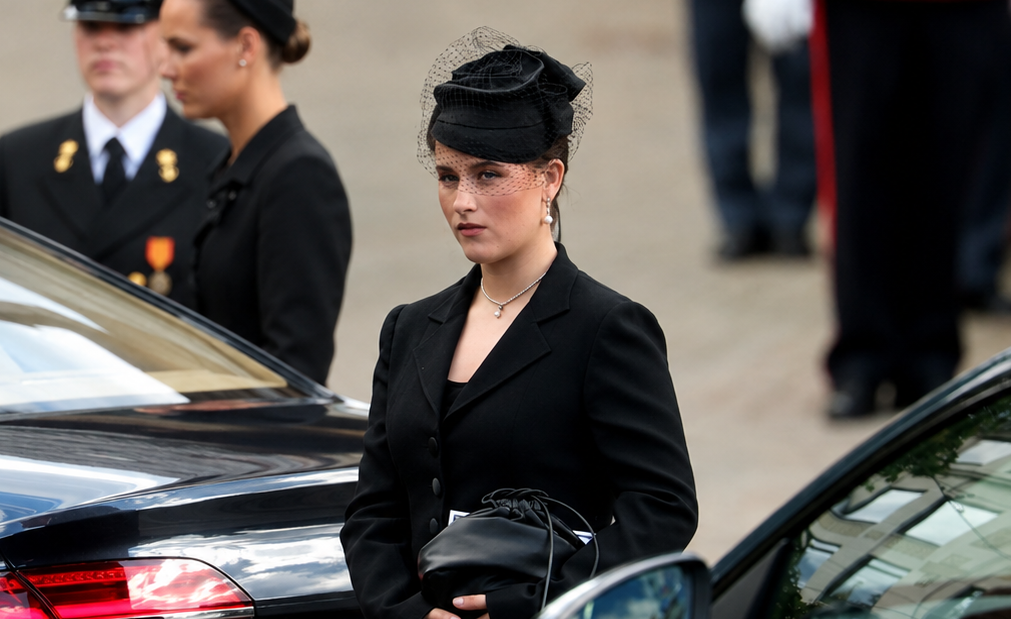 The son of Queen Mette-Marit of Norway Marius Borg Hoiby (2nd R), Maud Angelica Behn (L, hidden), Leah Isadora Behn (2nd L) and Emma Tallulah Behn (R) leave the church at the end of the funeral service for Norway's late King Harald V at the Oslo Cathedral in Oslo, Norway, on September 9, 2026. Harald, who died on August 28, 2026 at the age of 89, will be laid to rest in the crypt of the royal mausoleum of Akershus Castle, a medieval fortress overlooking Oslo Fjord, after a service at the Oslo Cathedral. (Photo by Odd ANDERSEN / AFP via Getty Images)
