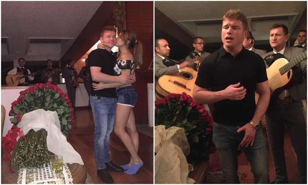 'Canelo' no solo llevó flores a Fernanda al inicio de su noviazgo, sino también serenata.