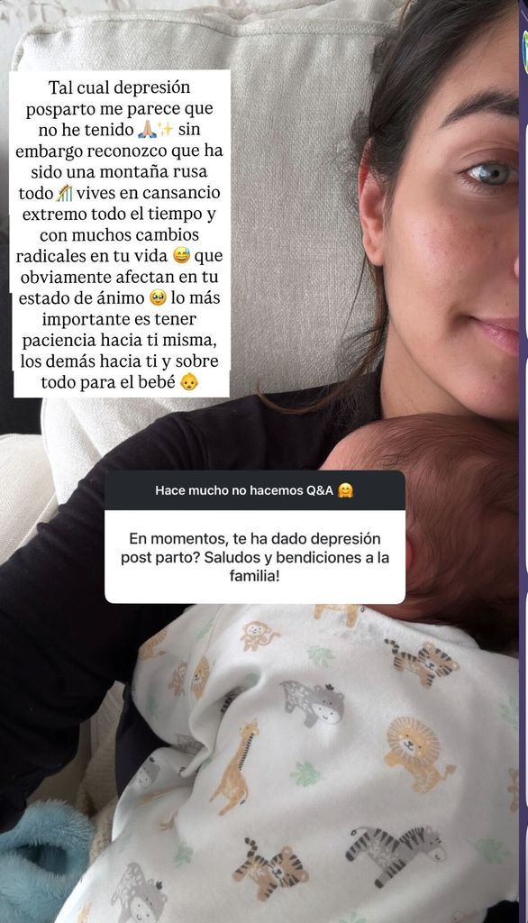 Hasta ahora, no ha padecido depresión postparto, pero reconoce que tiene muchas emociones encontradas.