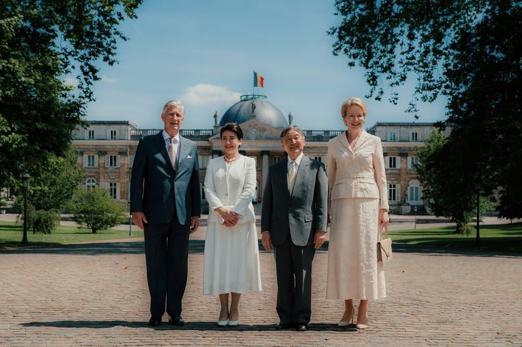 Los Reyes Felipe y Matilde dan la bienvenida a los Emperadores de Japón en el Castillo de Laeken