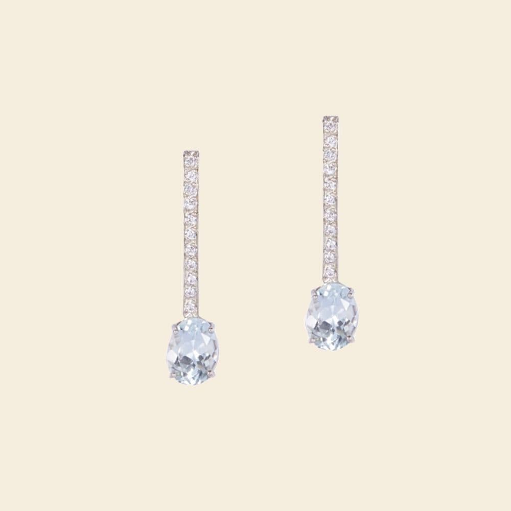pendientes de topacio blanco