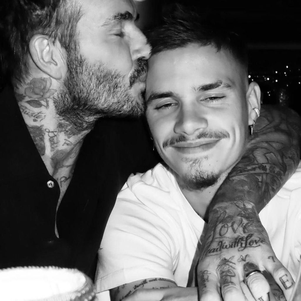 David Beckham con su hijo Romeo, que acaba de cumplir 24 años
