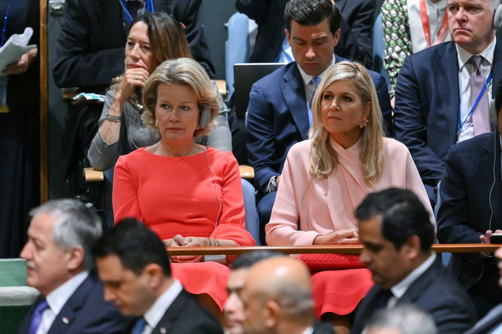 La reina Matilde de Bélgica y la reina Máxima de Países Bajos durante la 81ª Asamblea General de las Naciones Unidas en Nueva York, el 22 de septiembre de 2026.