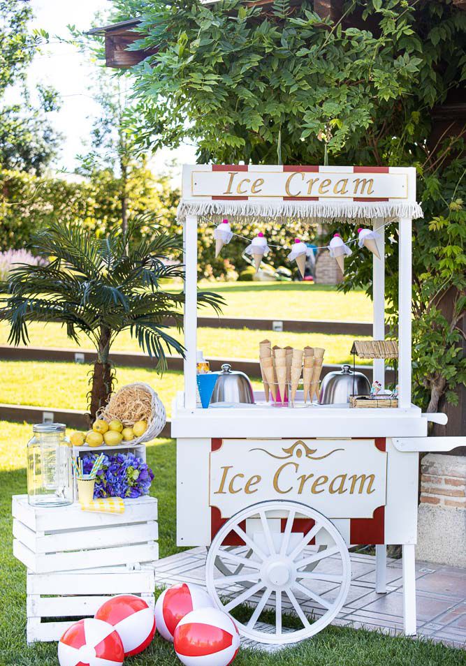 Rincón de helados en jardín