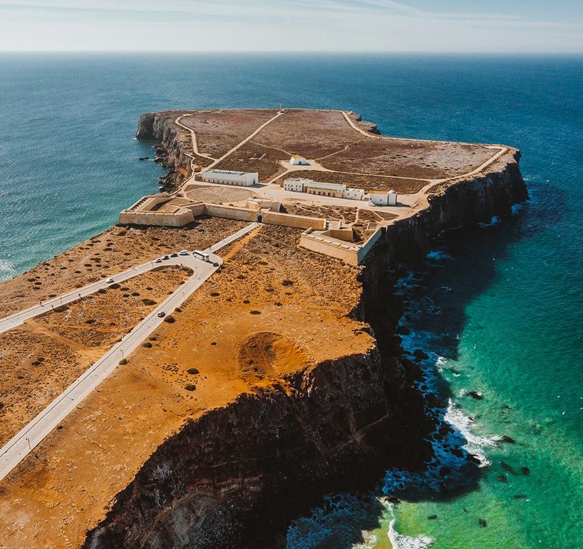 Punta de Sagres y fortleza Algarve, Portugal