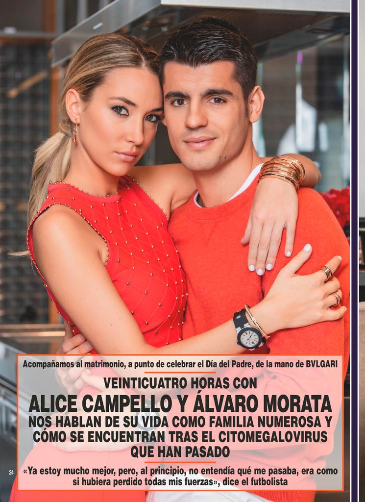 Alice Campello y Álvaro Morata en un reportaje en ¡HOLA!