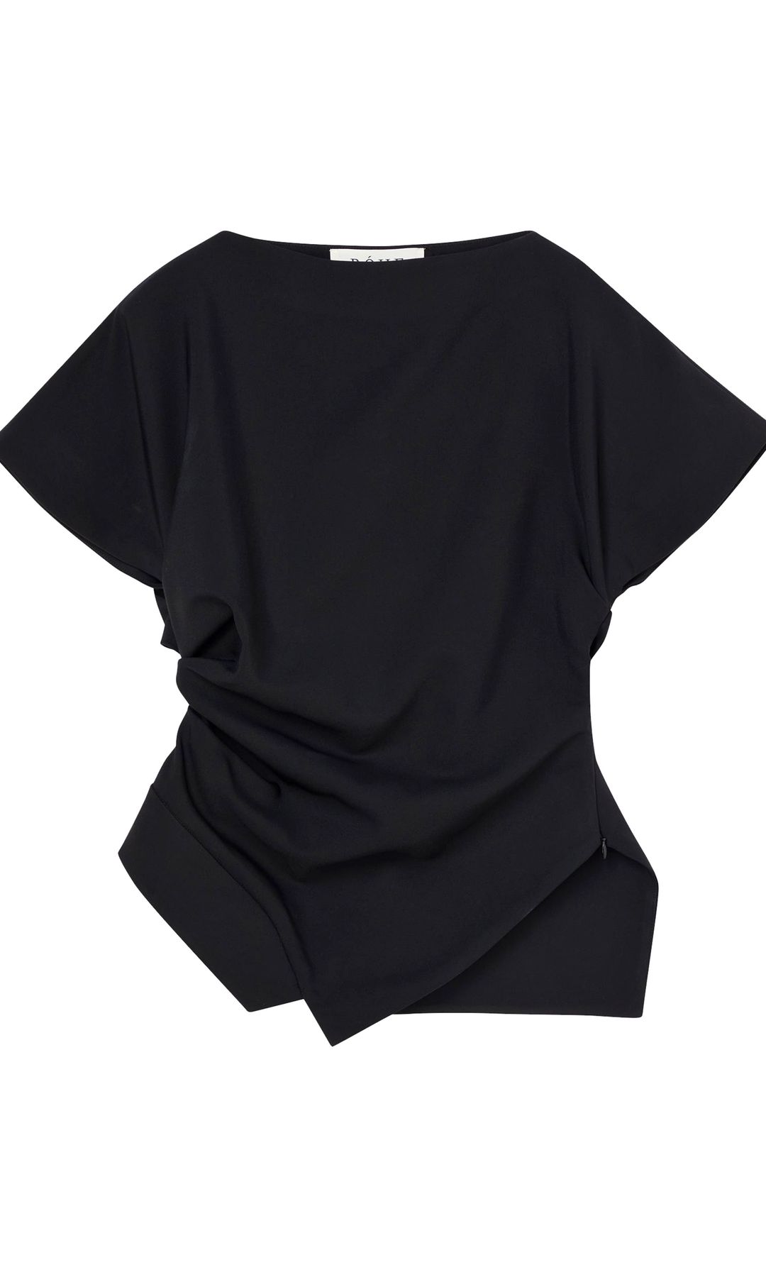 Camiseta drapeada asimétrica  (495 €),  de Rohe