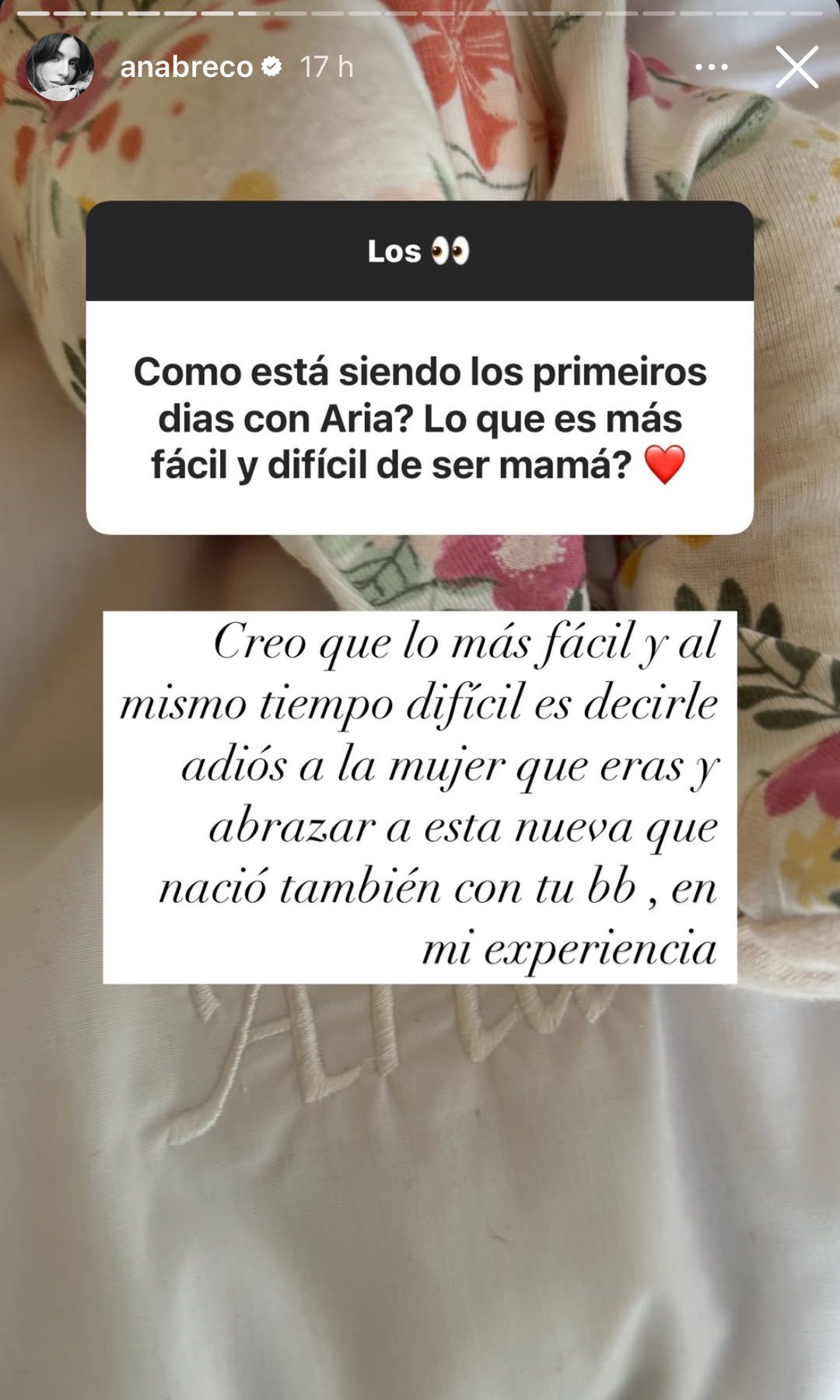 La actriz de telenovelas habló de cómo transita entre sus emociones por ser madre y despedirse de la mujer que fue antes de Aria.