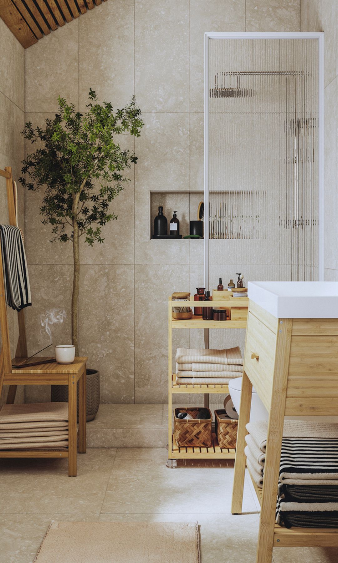 Baño con plantas