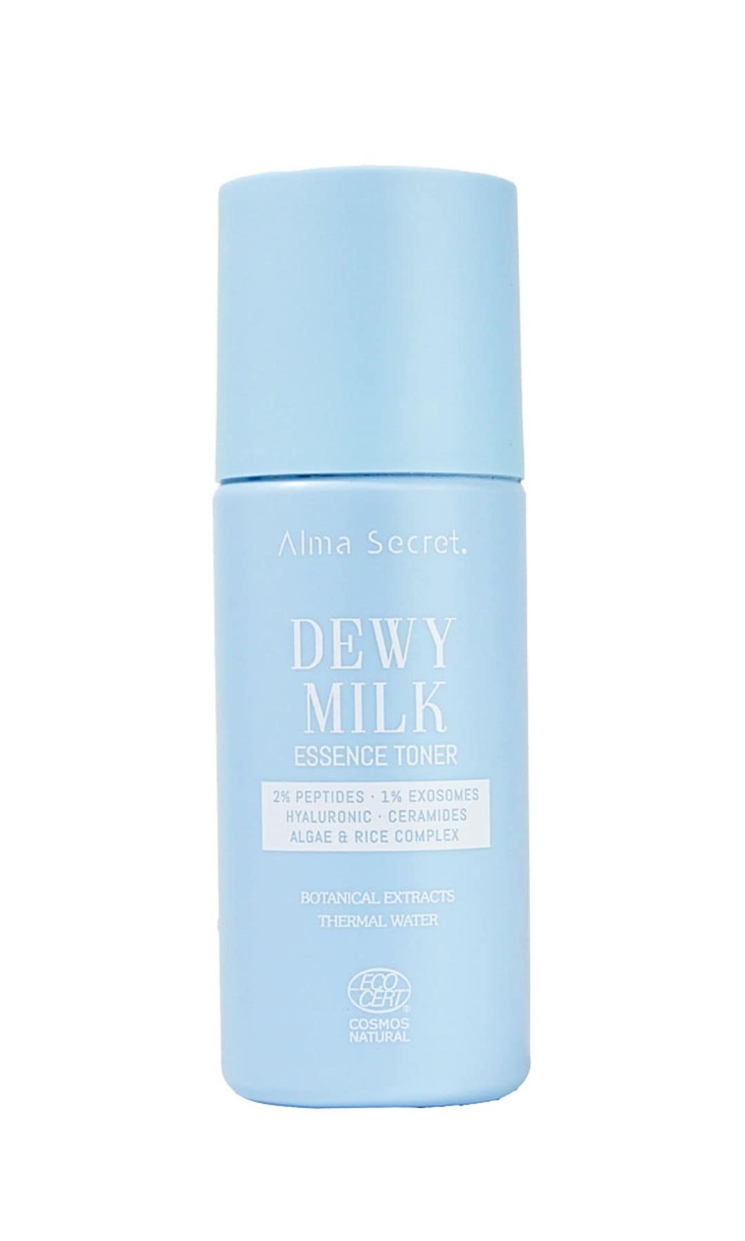 Con exosomas, péptidos, ceramidas, ácido hialurónico y centella asiática: 'Dewy Milk Essence Toner' (31,50 €), de Alma Secret.