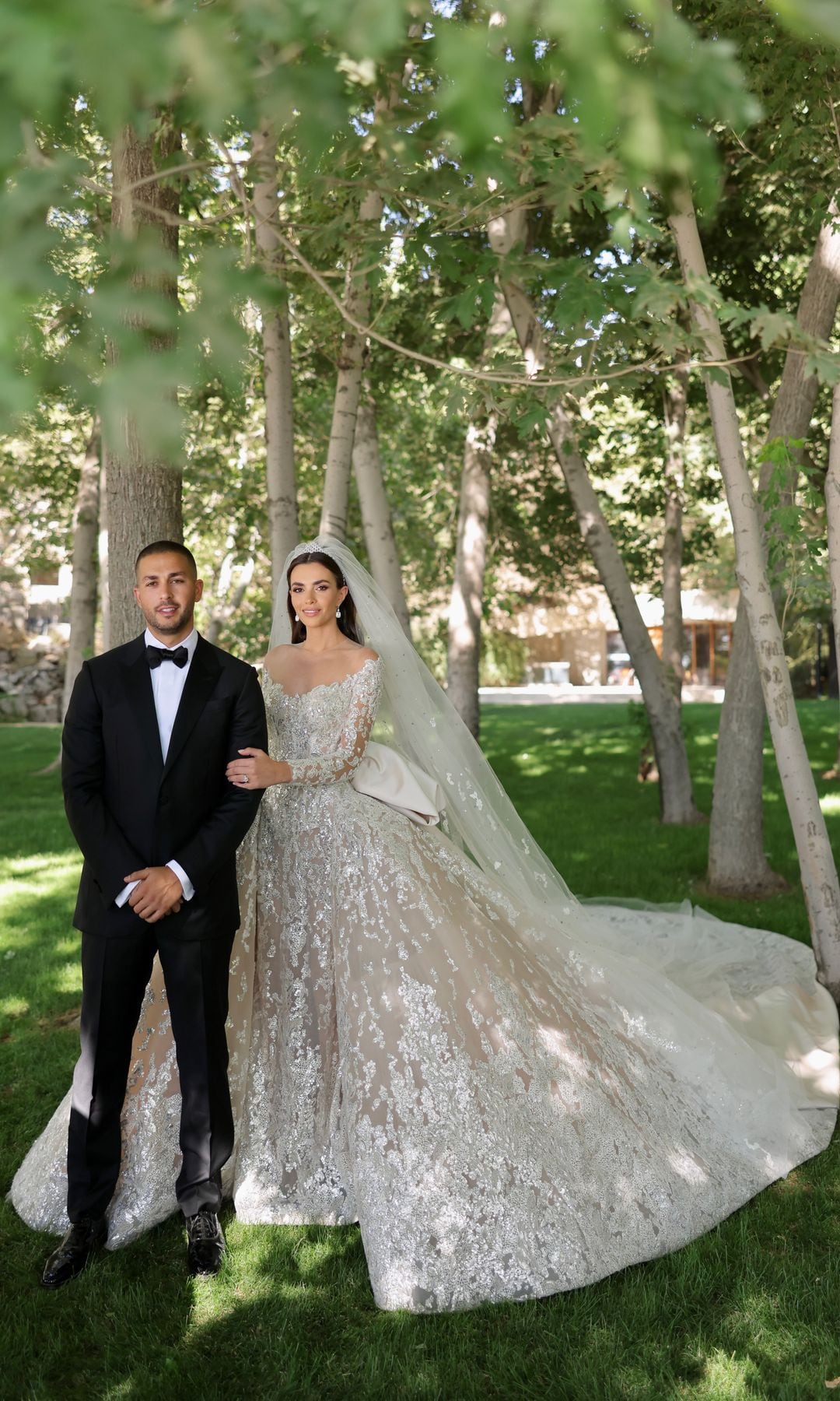 Zein Qutami (en su boda con Celio Saab) lució tres vestidos con los que Elie Saab convirtió esta boda en un cuento libanés