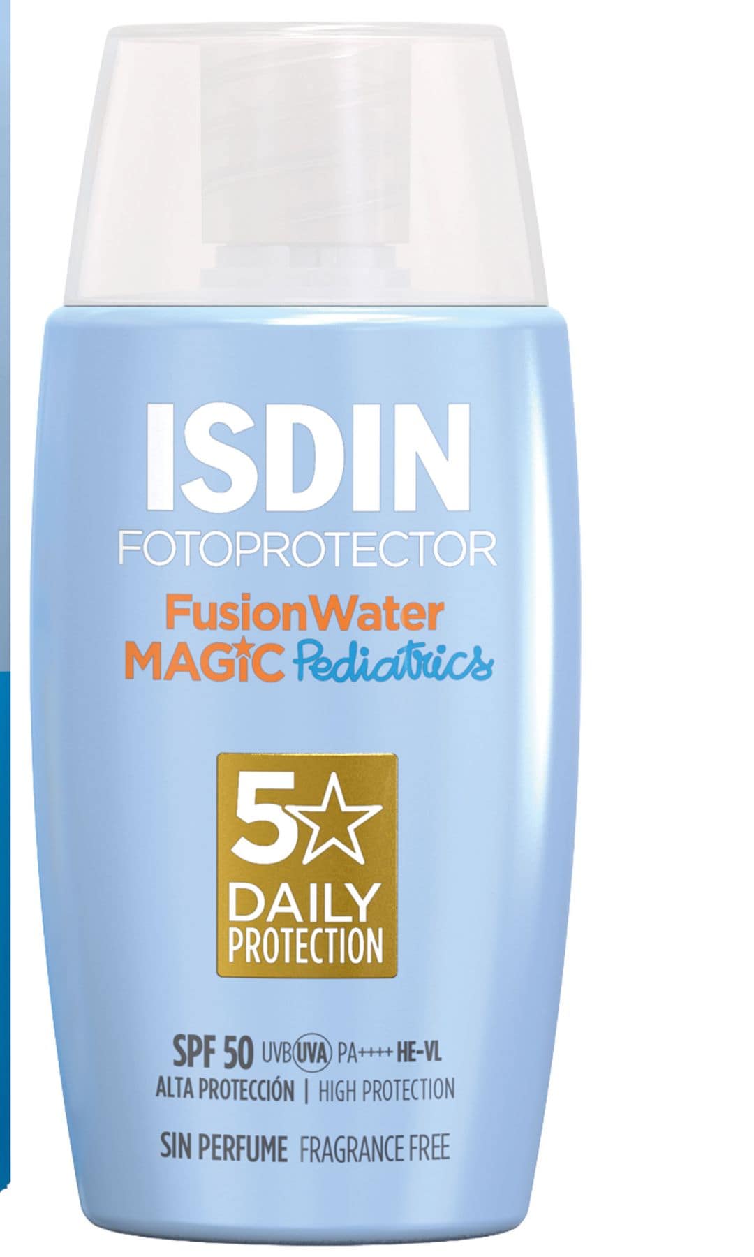 Fotoprotector ultraligero Fusion Water Magic Pedriatrics (26,95 €), de Isdin Pediatrics