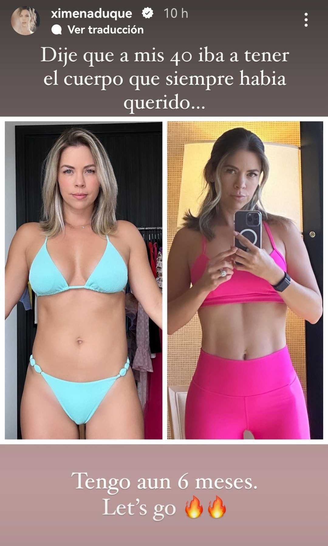 Ximena Duque muestra los cambios en su físico