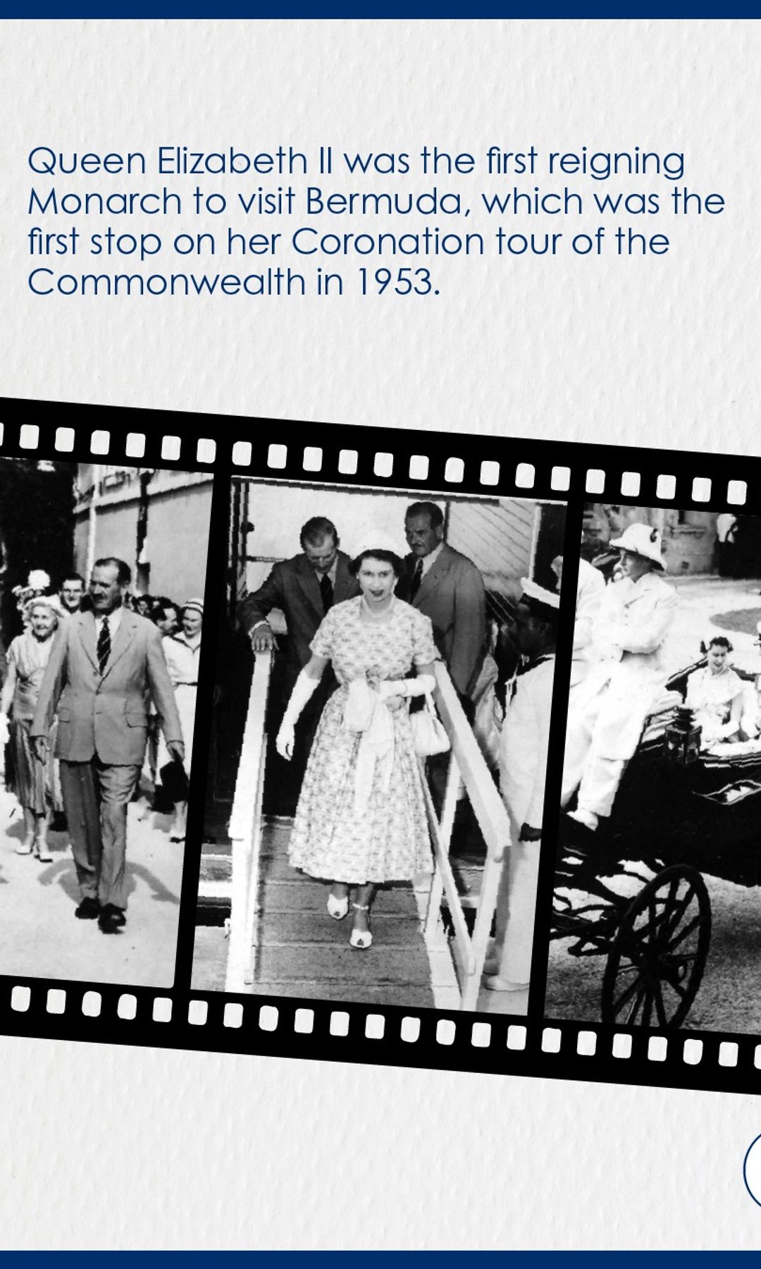 Isabel II visitó Bermudas por primera vez en 1953