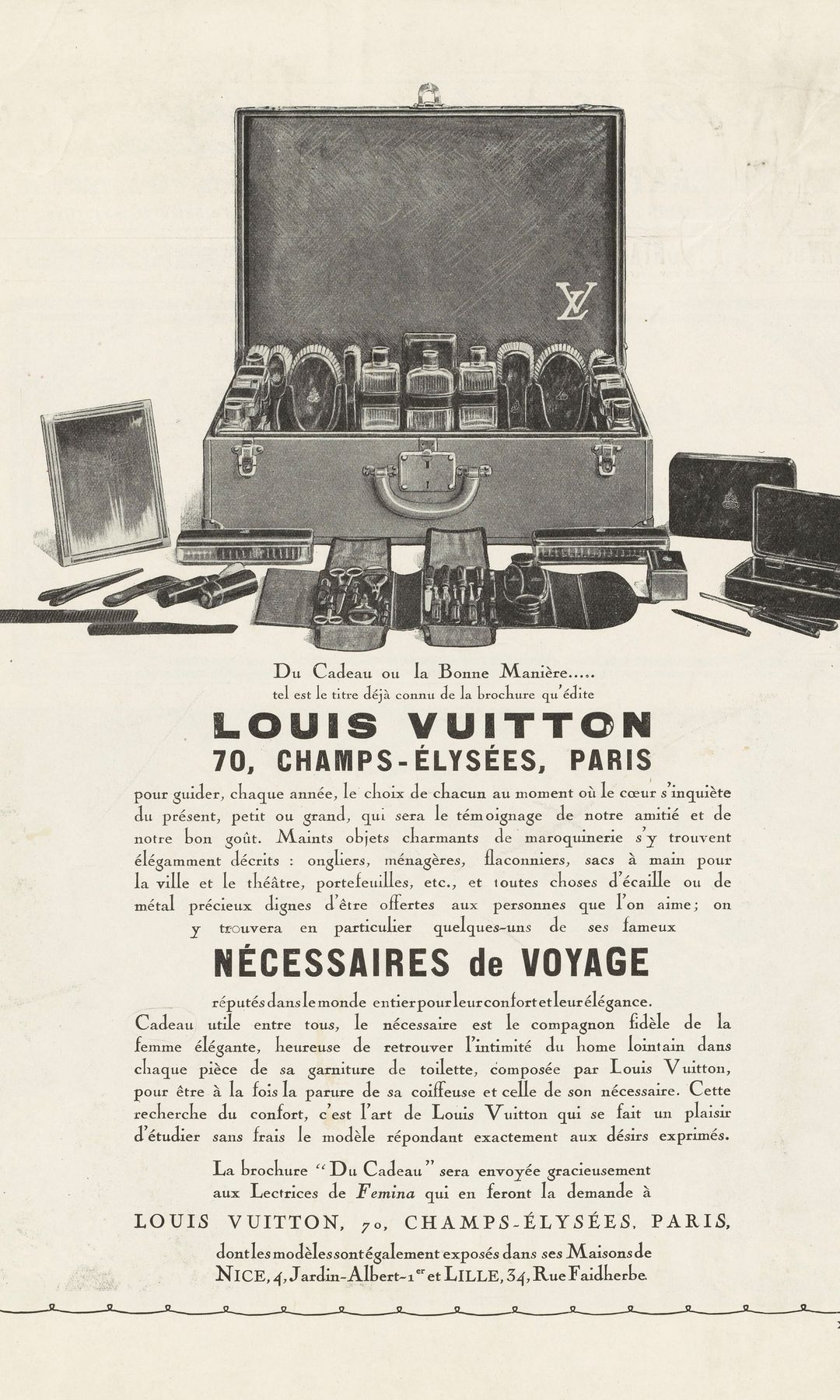Publicidad de Louis Vuitton en 1922
