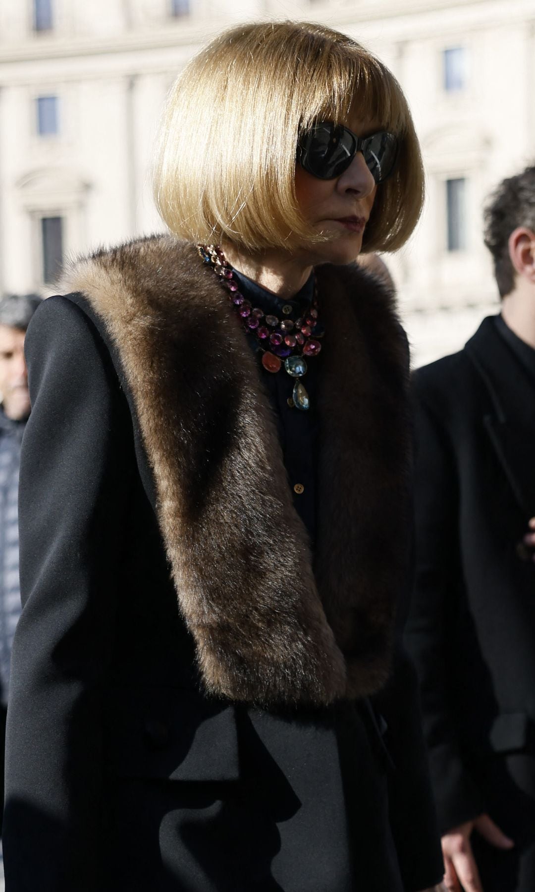 Anna Wintour en el funeral de Valentino en Roma