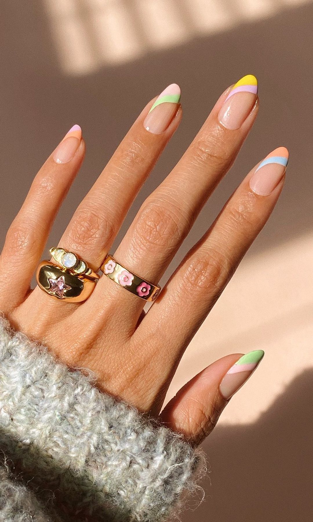 Manicura francesa doble