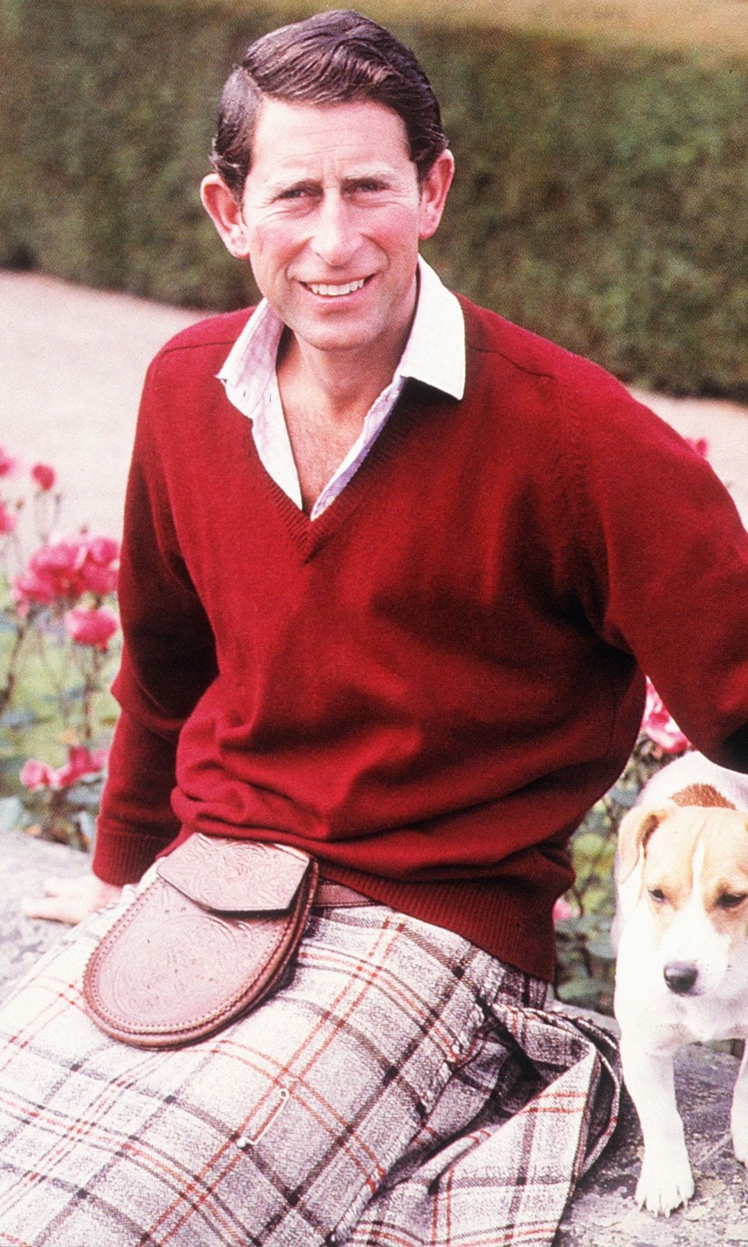El Rey Carlos en 1988 junto a su perro Tigger