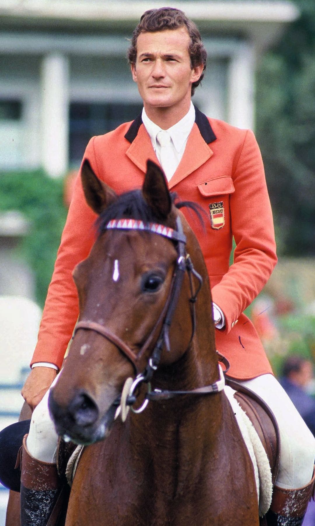 El jinete durante una competición hípica en los años 90