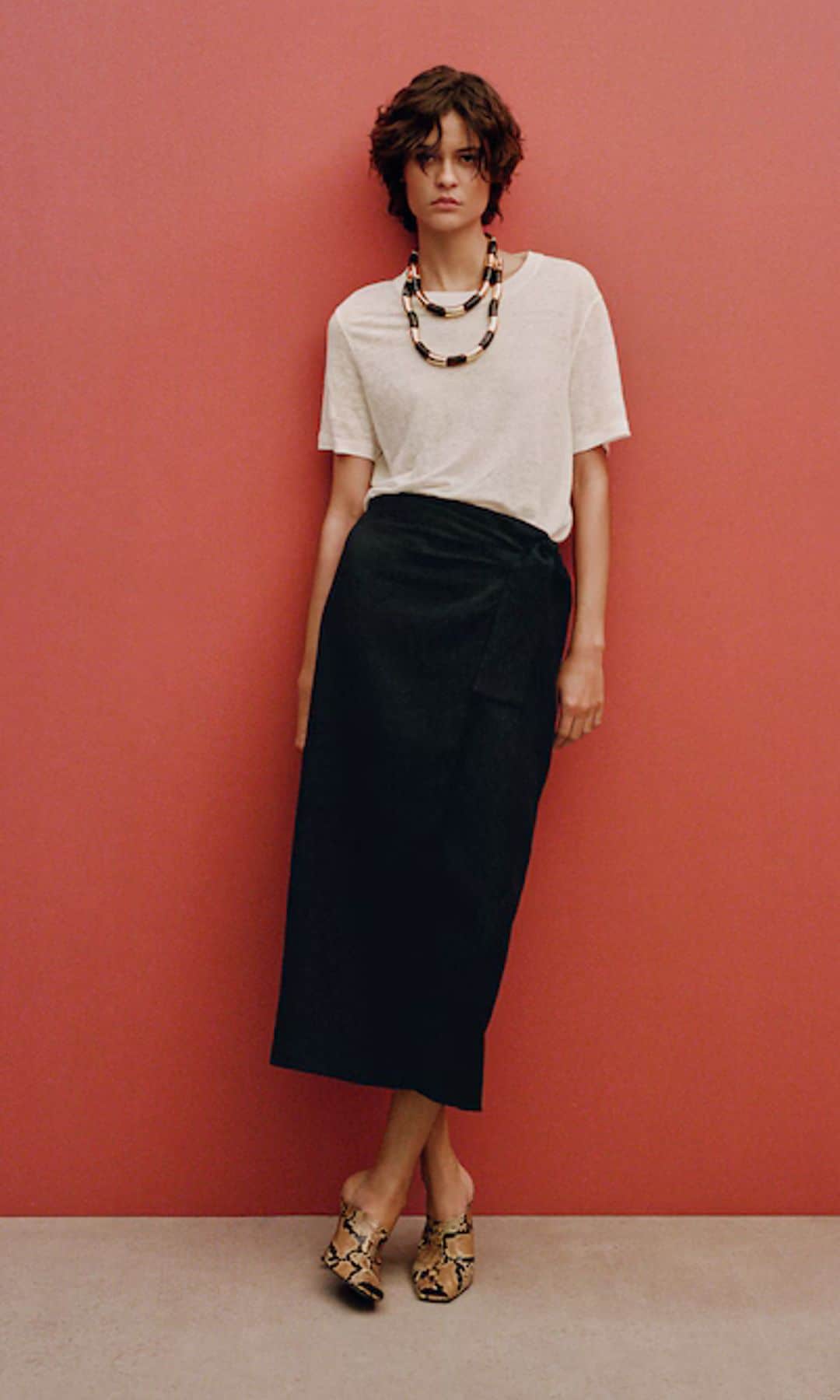 falda pareo de lino