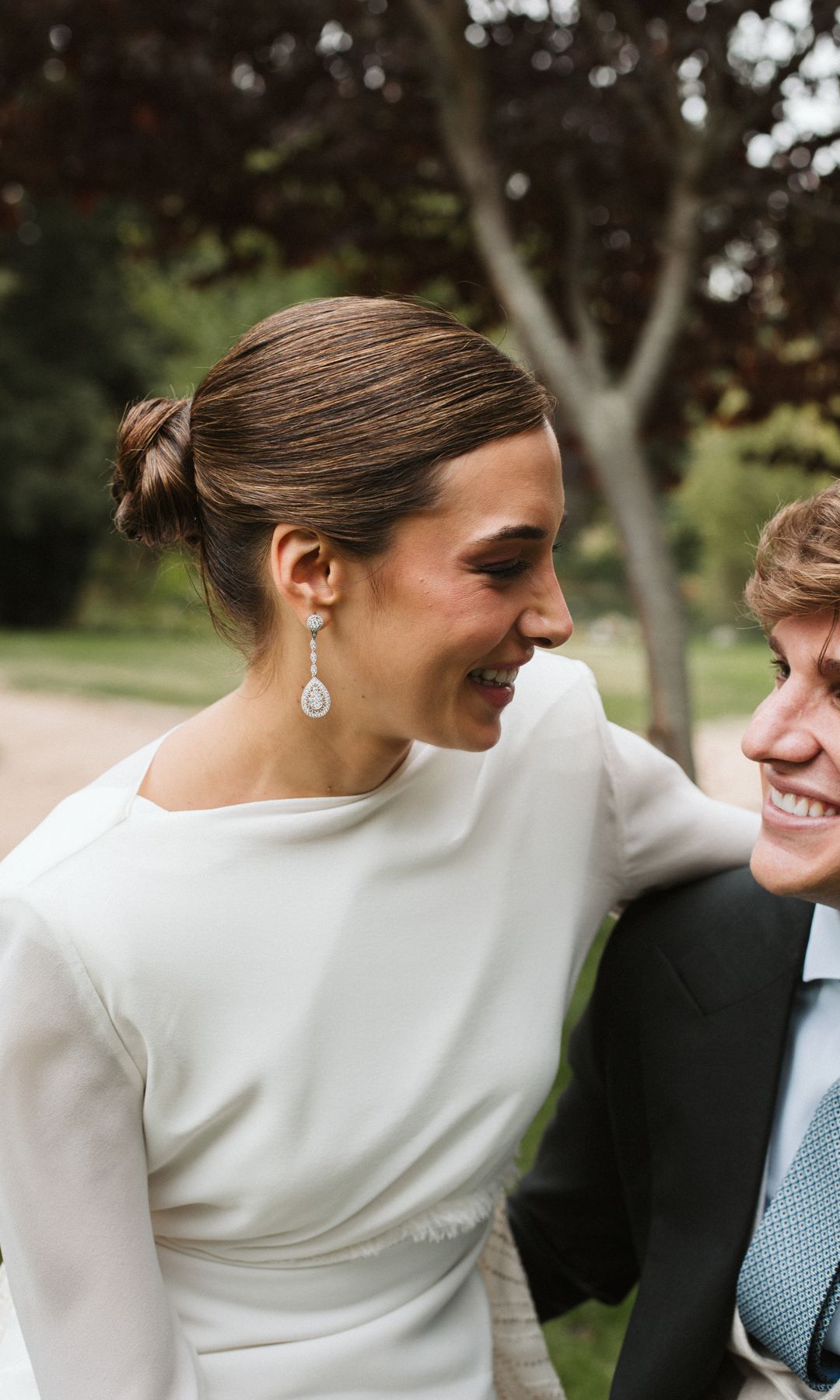 Pendientes de novia desmontables