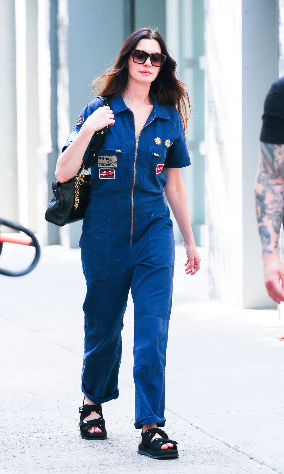 Anne Hathaway en el rodaje de 'El diablo viste de Prada 2'