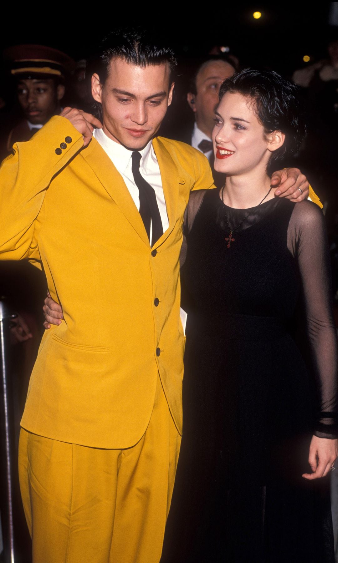 Johnny Depp y Winona Ryder durante el estreno de Cry-Baby en 1990