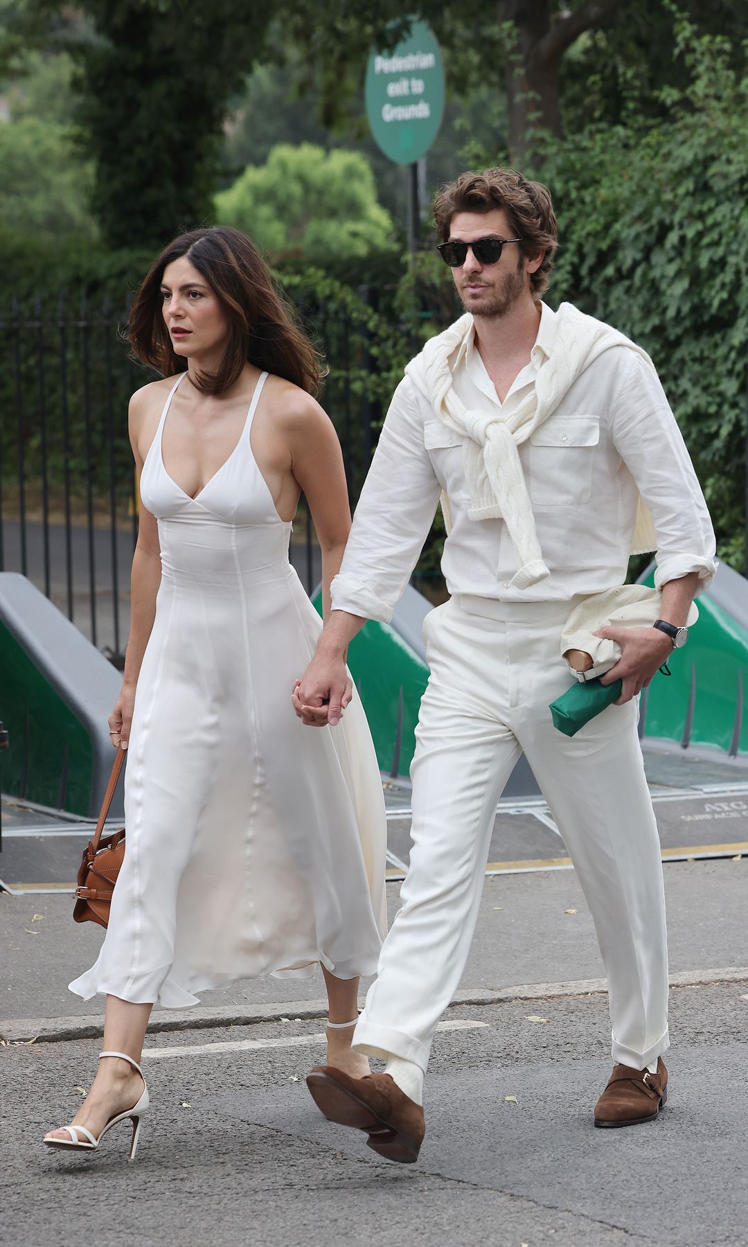 La pareja llegó a Wimbledon con looks coordinados