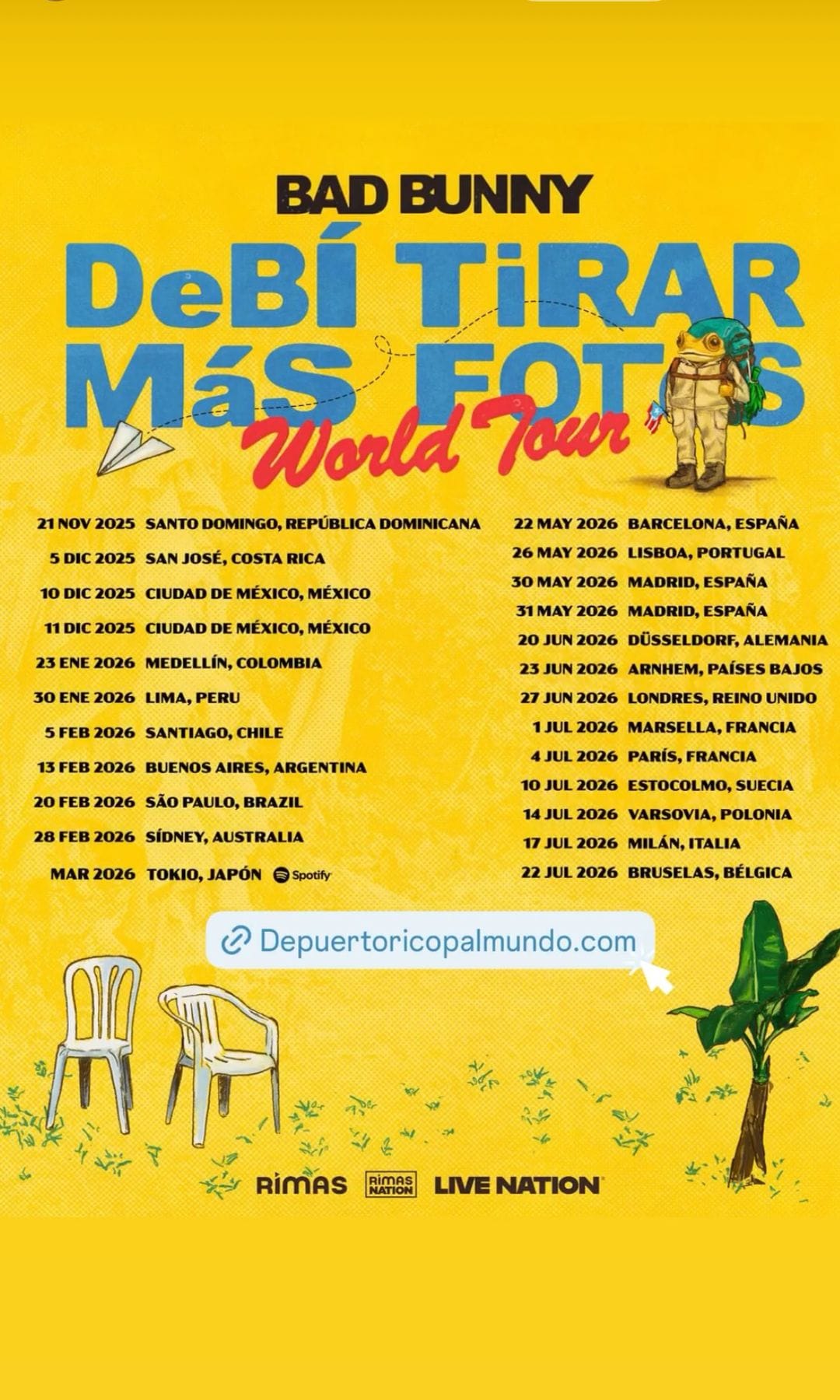 Bad Bunny reveló las fechas de su gira mundial el 5 de mayo, coincidiendo con la fecha de la MET Gala