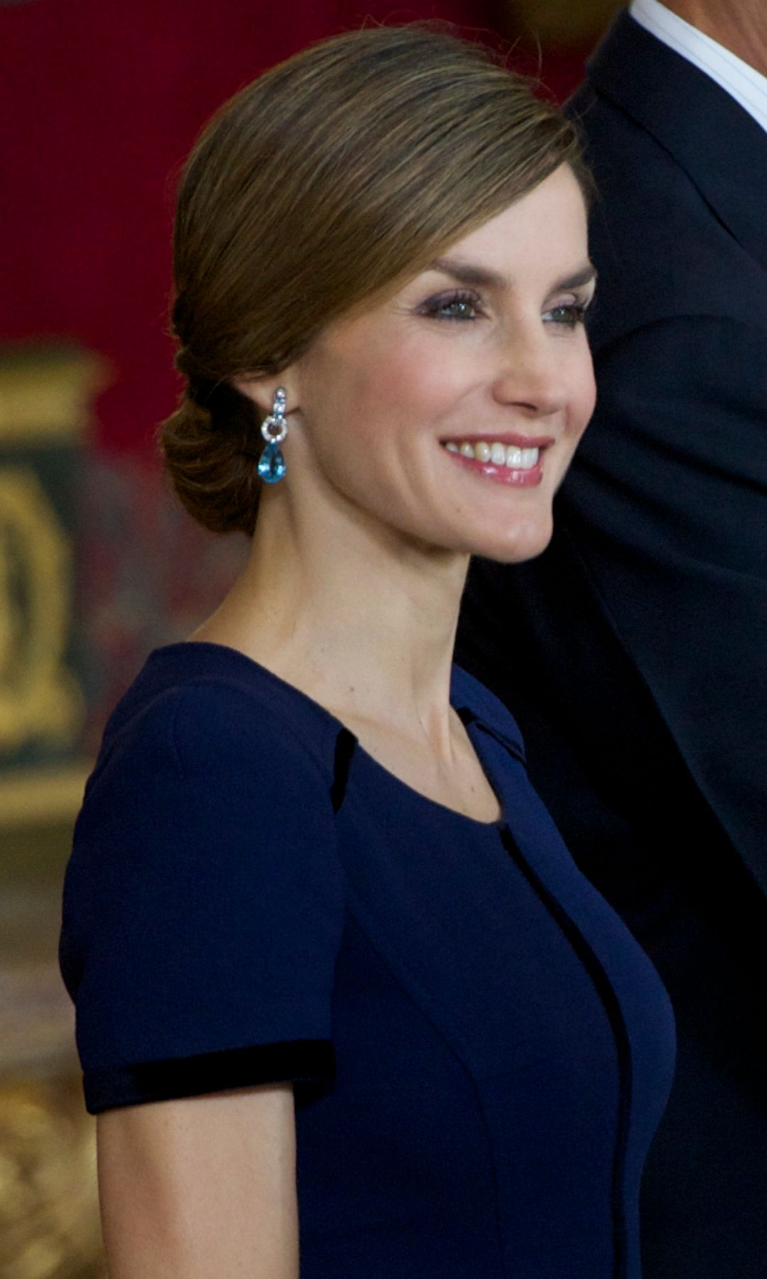 La reina Letizia durante la recepción real de la Fiesta Nacional en 2015