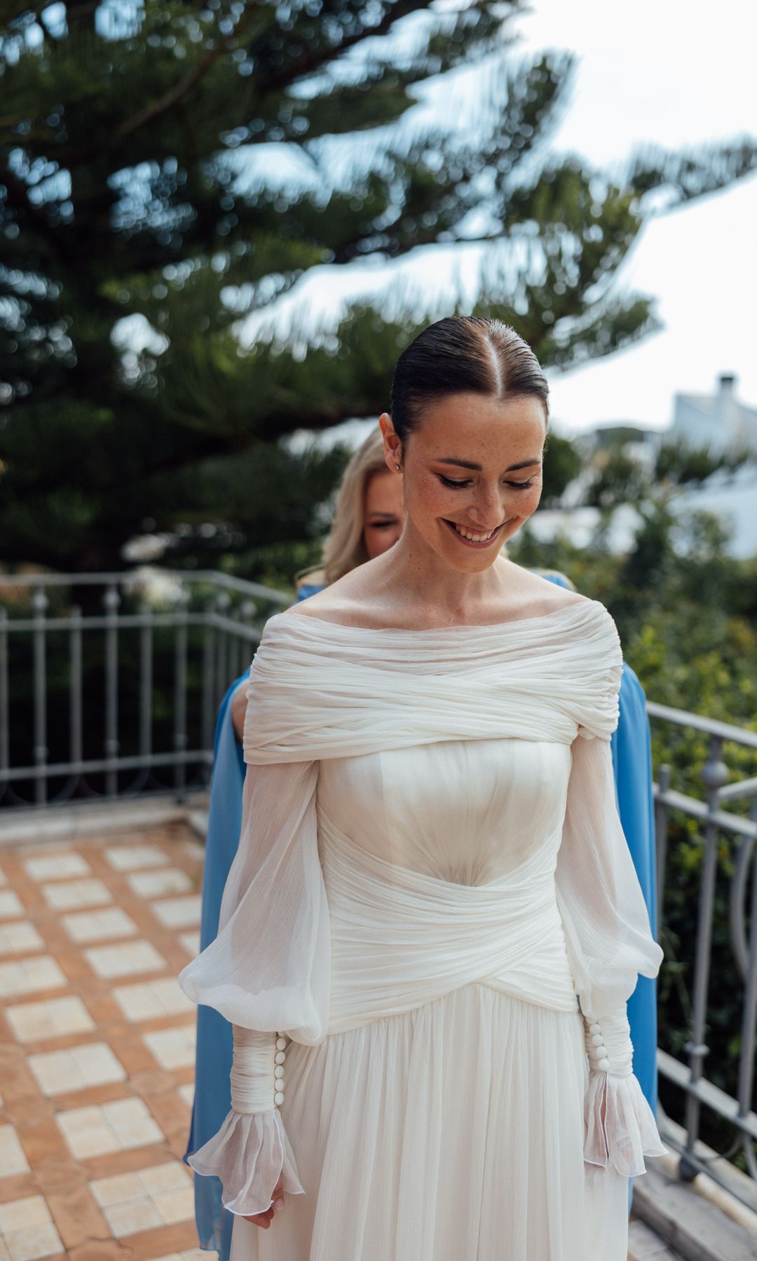 Vestido de novia drapeado