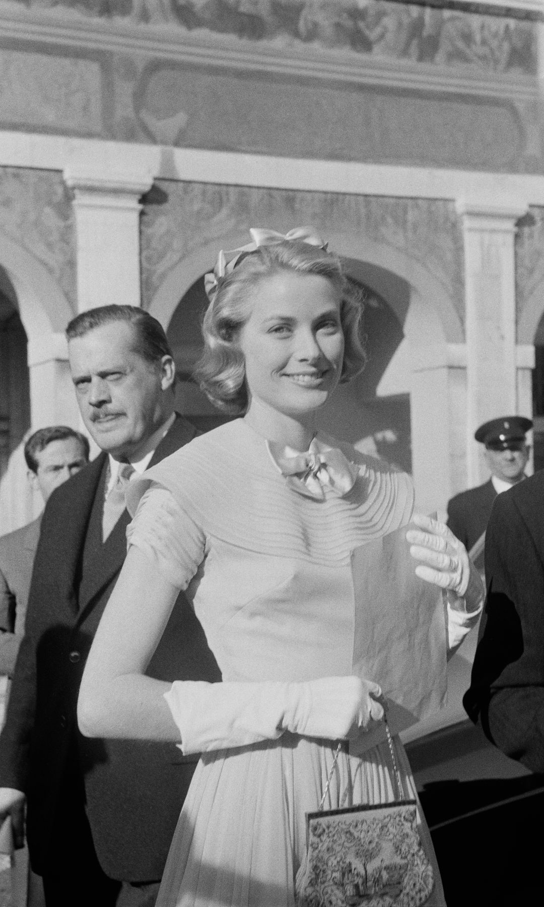 Grace Kelly en la previa a su boda civil en 1956
