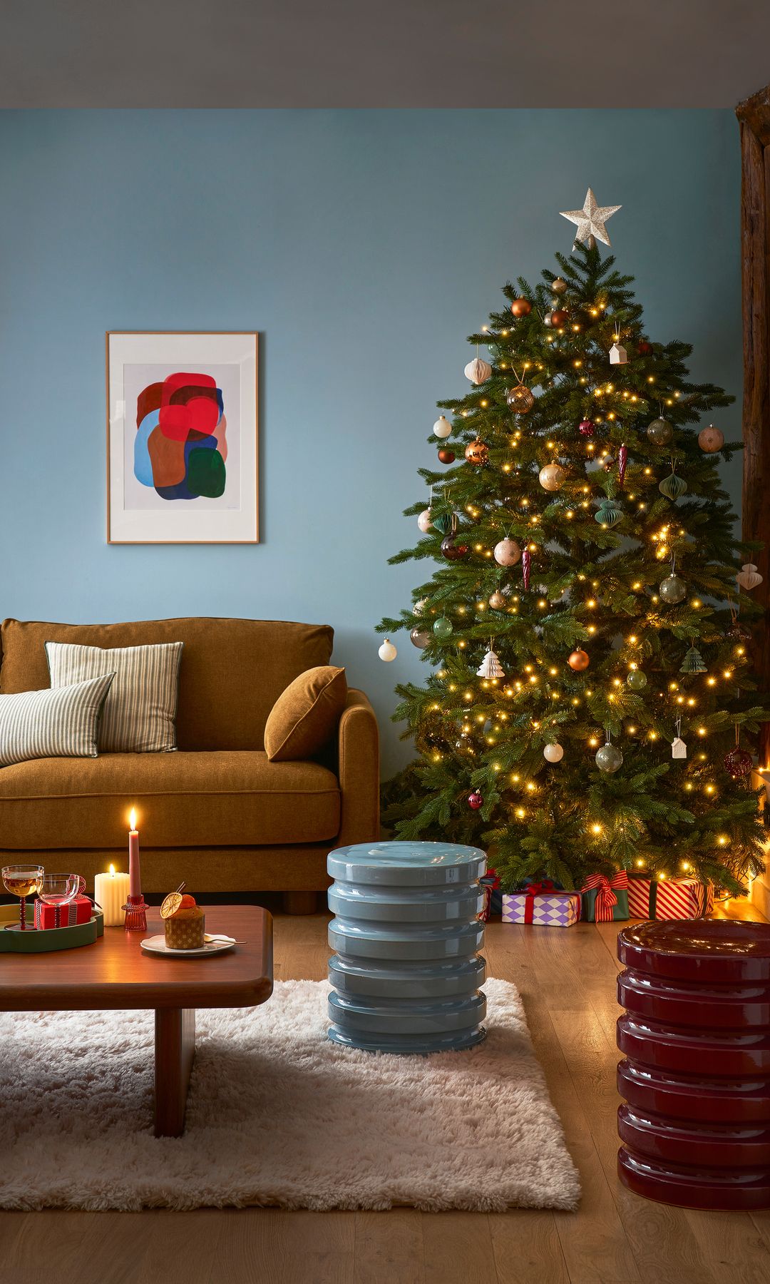 Salón decorado de Navidad