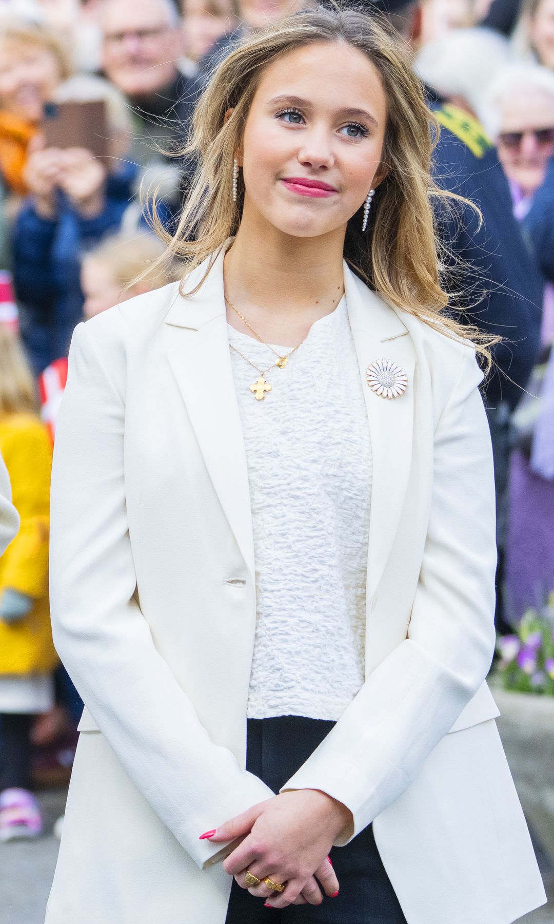 Princess Josephine of Denmar attends the birthday celebration at Aarhus City Hall to celebrate Princess Isabella Of Denmark's 18th birthday on April 11, 2025 in Aarhus, Denmark