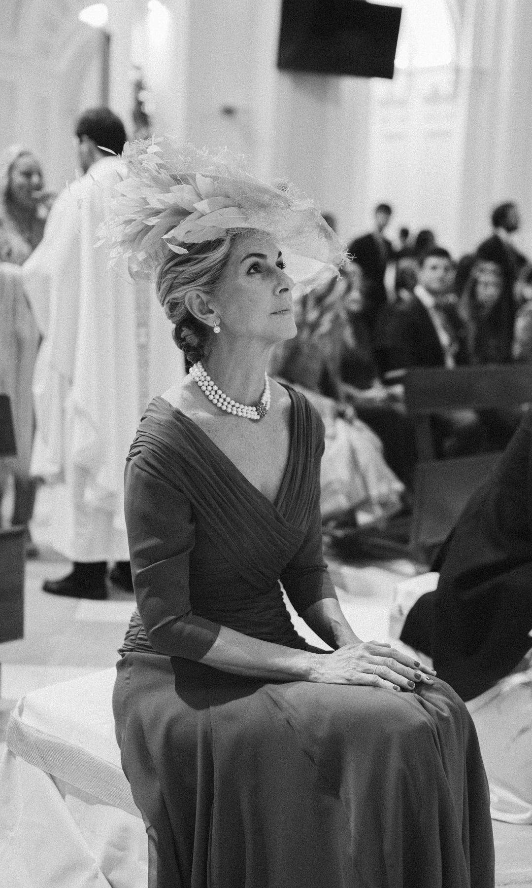 Madrina con vestido drapeado de Inés Martín Alcalde