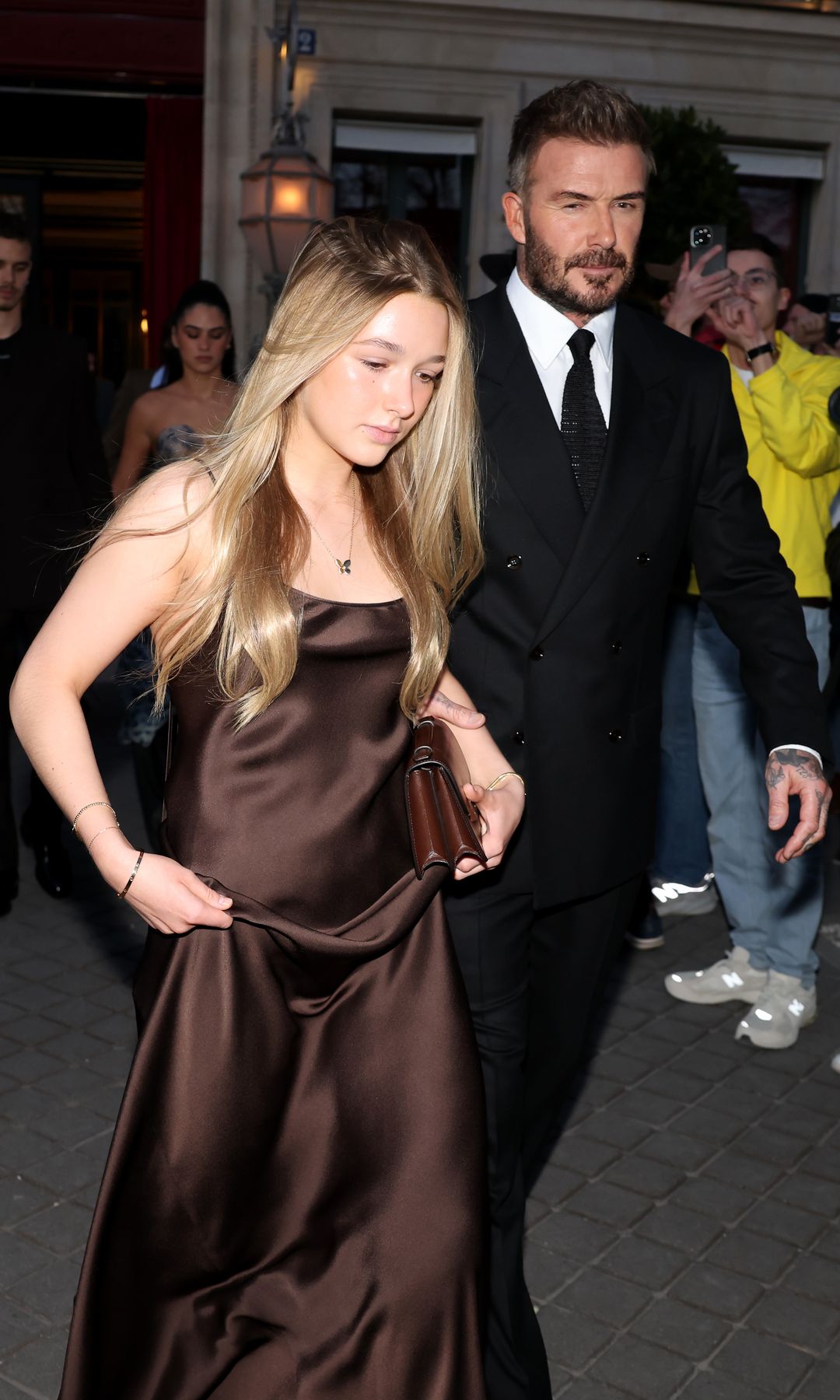 David Beckham y Harper Beckham en la Semana de la Moda de París