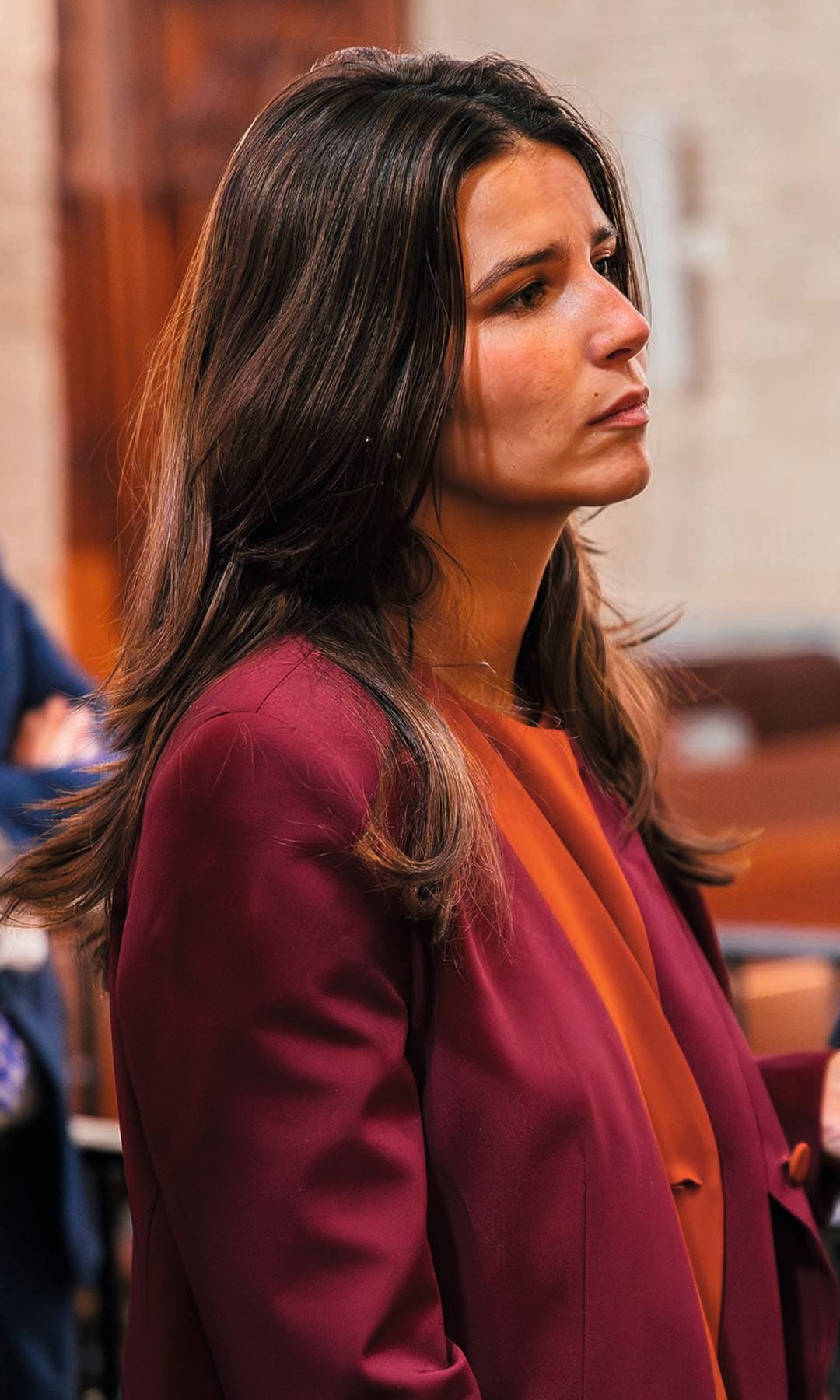 Su sobrina mayor, Cayetana, que vestía un traje de la firma de sus amigos María García de Jaime y Tomás Páramo