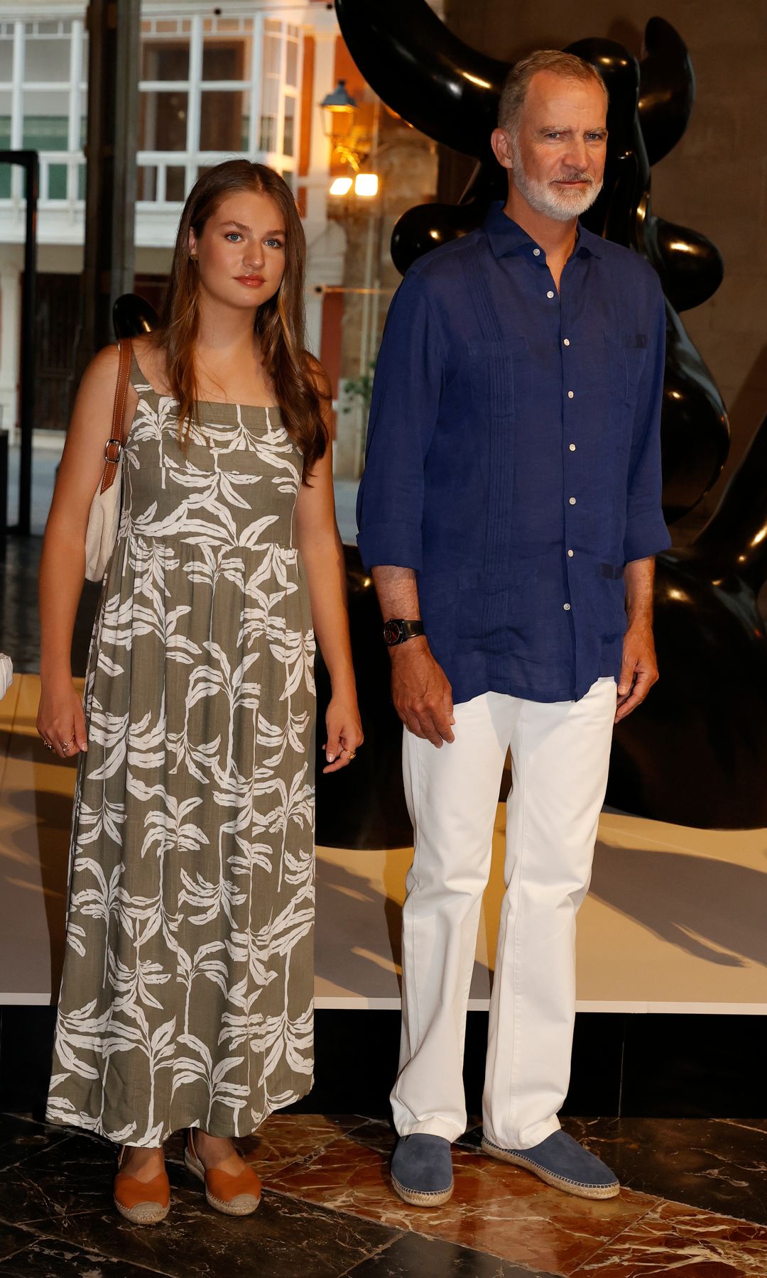 El rey Felipe y la princesa Leonor en la exposición de Paysage Miro 