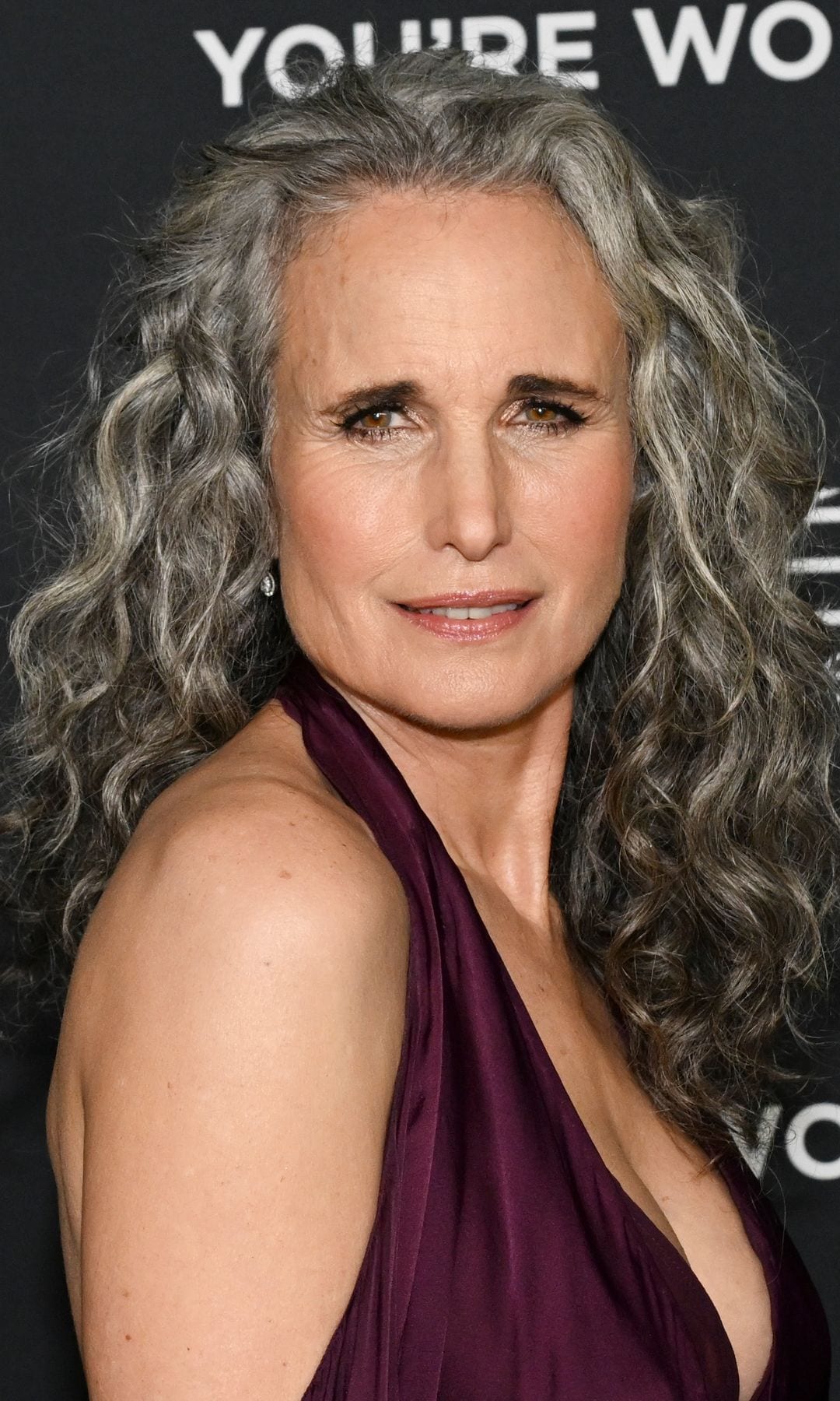 Andie Macdowell luciendo su espectacular melena