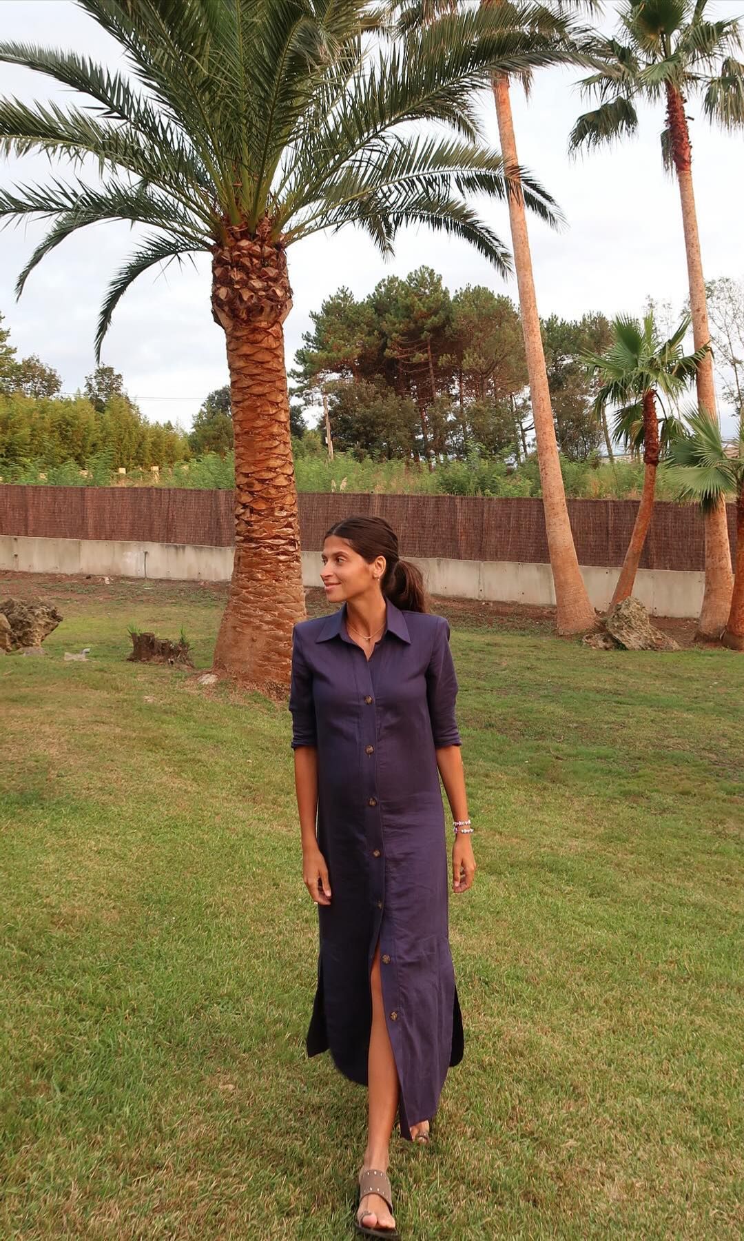 vestido gris largo camisero