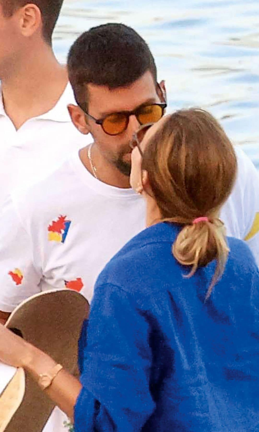 Novak  con su mujer, Jelena