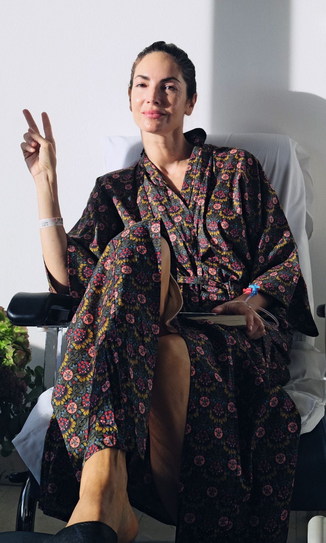 La imagen que la "top" compartió desde el hospital poco después de la intervención a la que se sometió