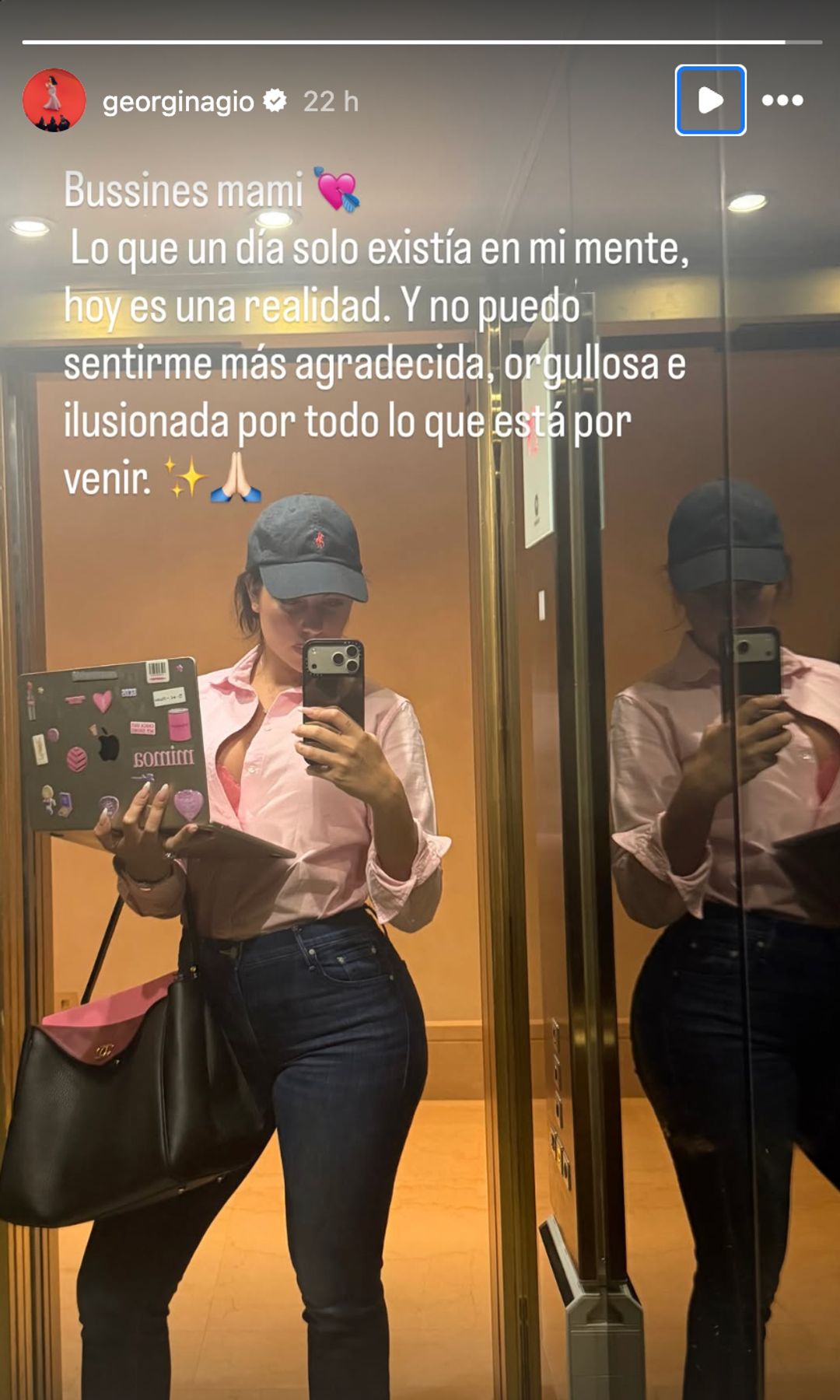 Frase de Georgina en una publicación de Instagram