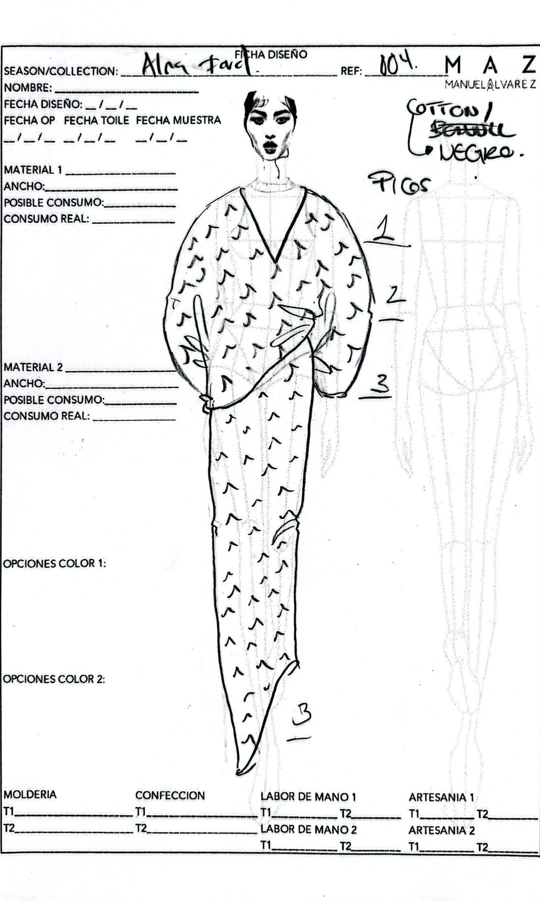 Bocetos de diseños de MAZ. 