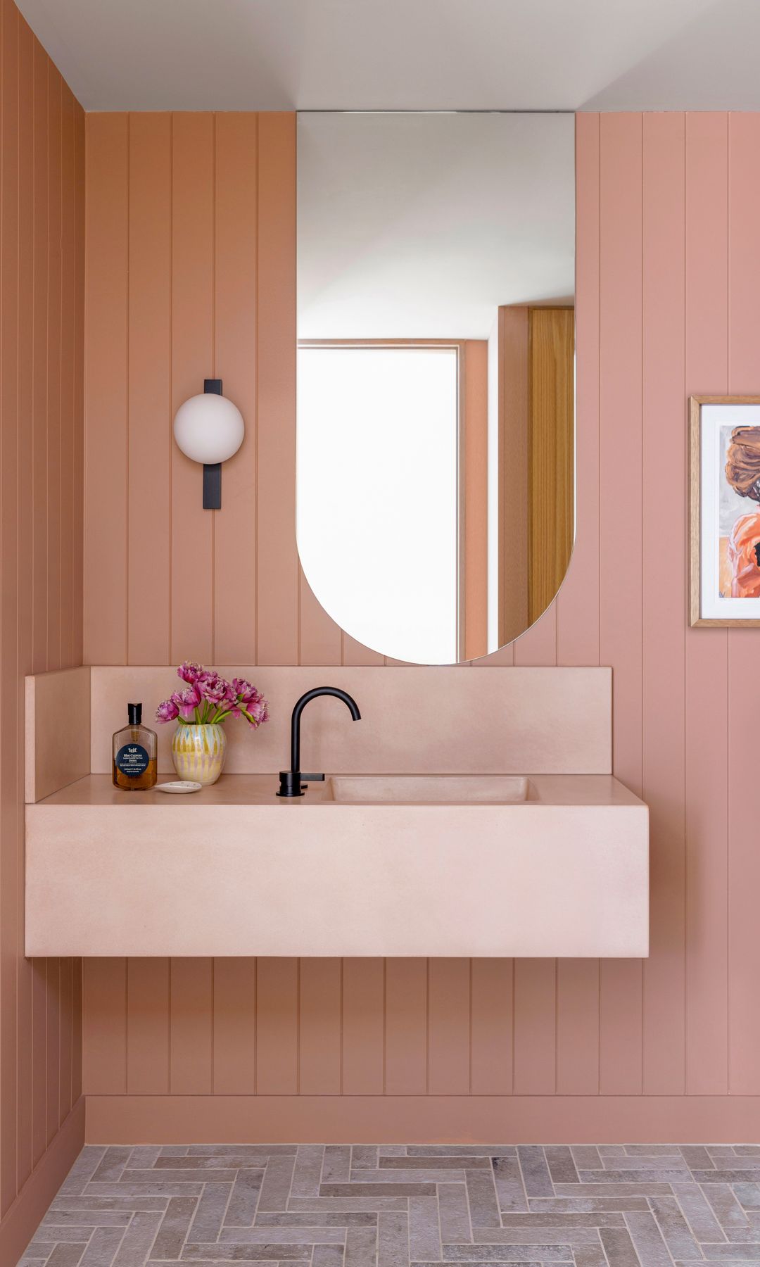 Baño pequeño en rosa