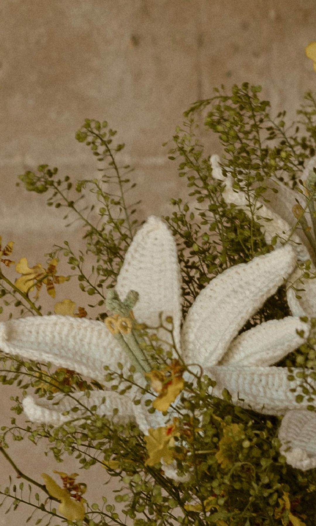 Ramos de novia blancos exóticos crochet